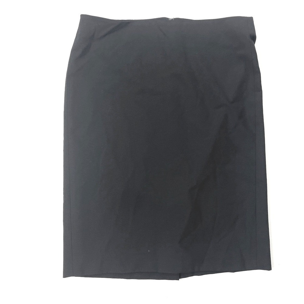Theory Womens Black Virgin Wool Blend Pencil Skirt Size 12 Career Professional